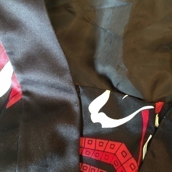 ANN TAYLOR Black Red White Multi Floral 3/4 Sleeve Knee Length Work Shift Dress - Picture 12 of 13